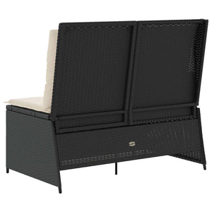 Schwarze Poly-Rattan Gartenbank