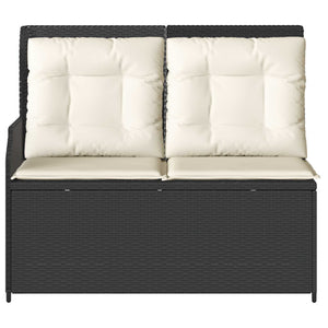 Schwarze Poly-Rattan Gartenbank