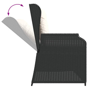Schwarze Poly-Rattan Gartenbank