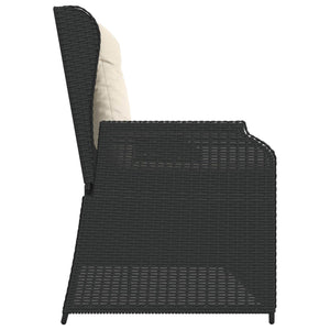Schwarze Poly-Rattan Gartenbank