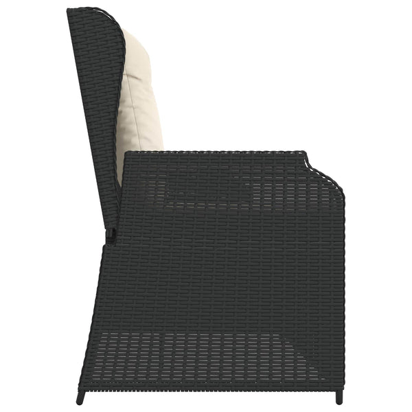 Schwarze Poly-Rattan Gartenbank