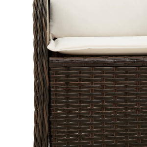 Gartenbank Braun Poly-Rattan Liegebank