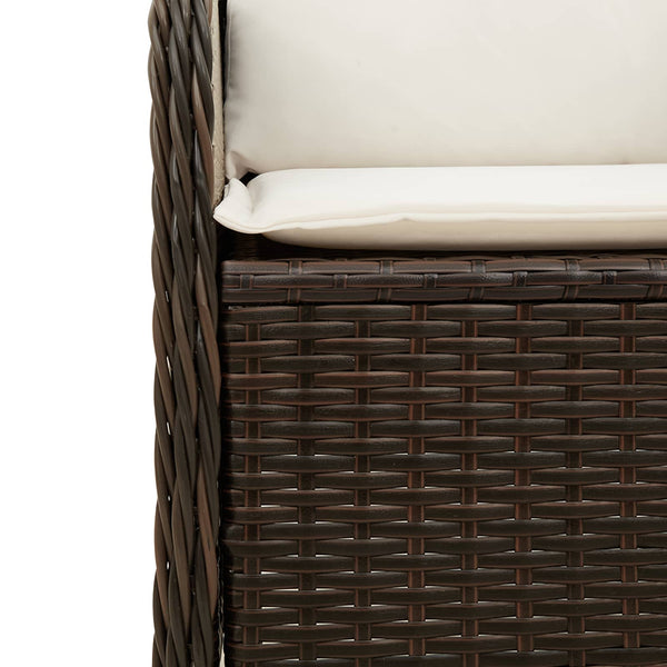 Gartenbank Braun Poly-Rattan Liegebank