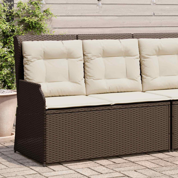 Gartenbank Braun Poly-Rattan Liegebank
