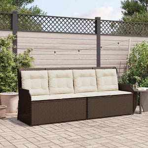 Gartenbank Braun Poly-Rattan Liegebank