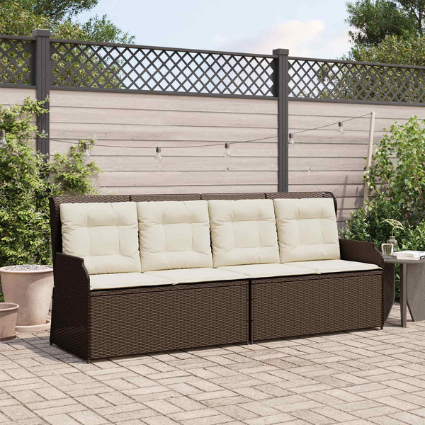 Gartenbank Braun Poly-Rattan Liegebank