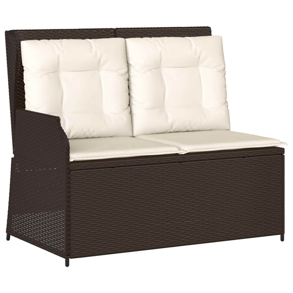 Gartenbank Braun Poly-Rattan Liegebank