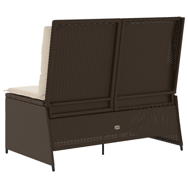 Gartenbank Braun Poly-Rattan Liegebank