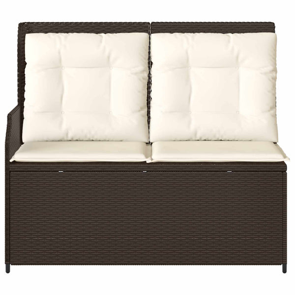 Gartenbank Braun Poly-Rattan Liegebank