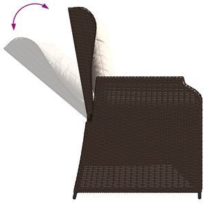 Gartenbank Braun Poly-Rattan Liegebank