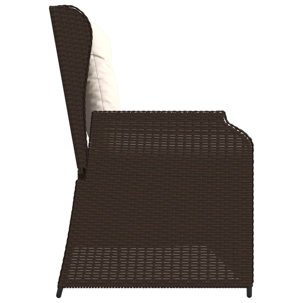 Gartenbank Braun Poly-Rattan Liegebank
