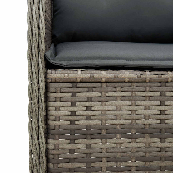 Graue Poly-Rattan Gartenbank