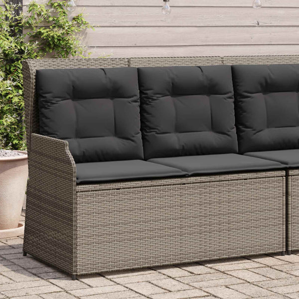 Graue Poly-Rattan Gartenbank