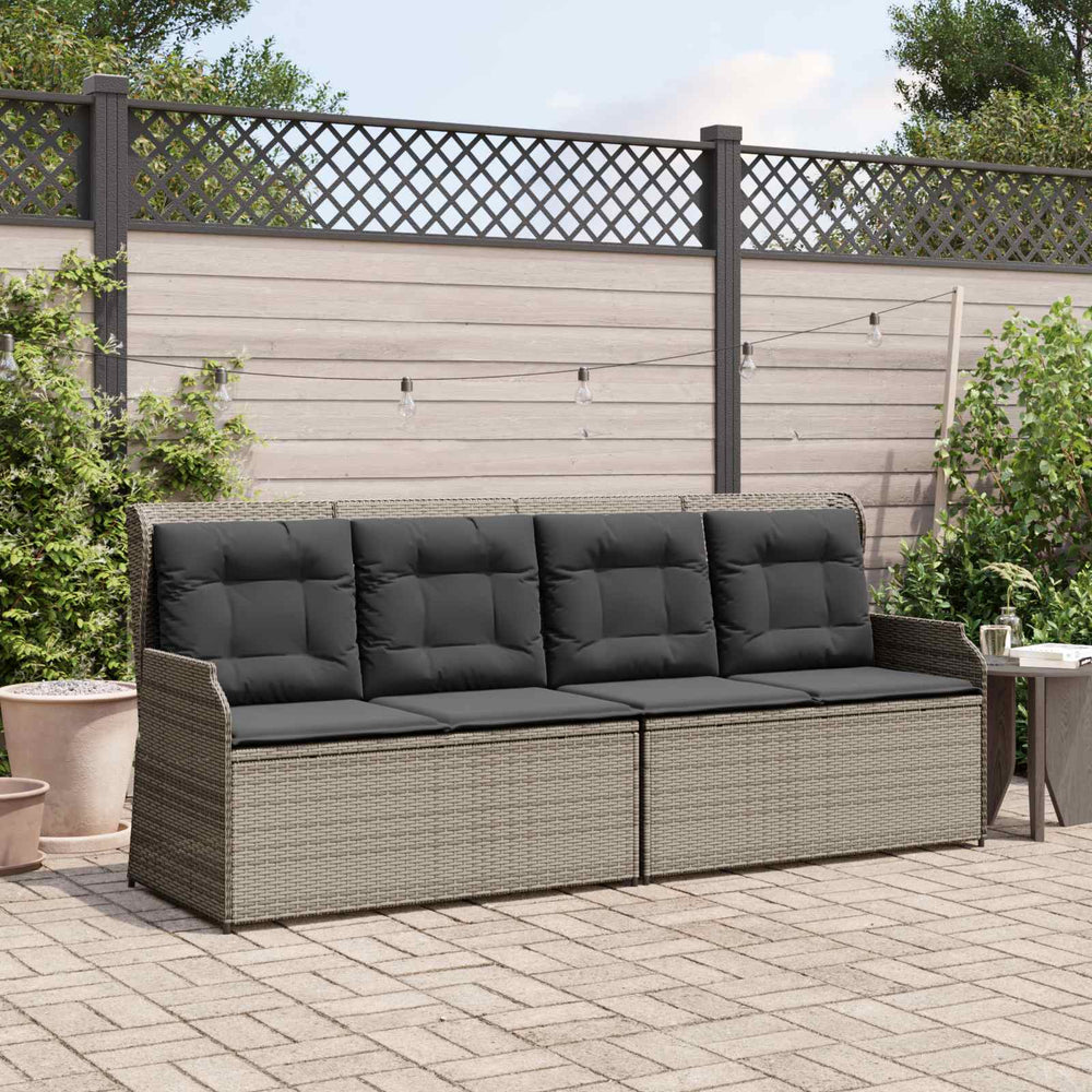 Graue Poly-Rattan Gartenbank