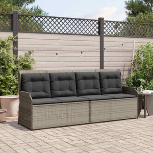 Graue Poly-Rattan Gartenbank