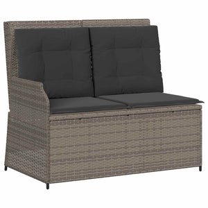 Graue Poly-Rattan Gartenbank