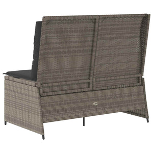 Graue Poly-Rattan Gartenbank