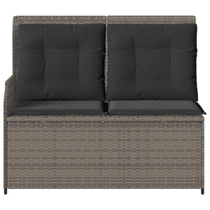 Graue Poly-Rattan Gartenbank