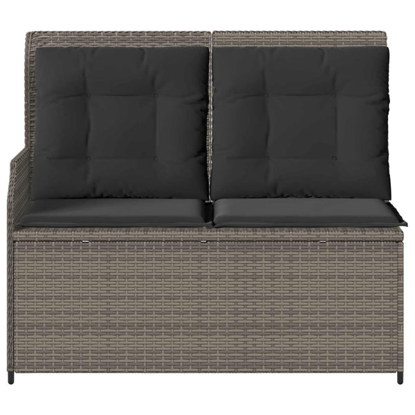 Graue Poly-Rattan Gartenbank