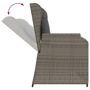 Graue Poly-Rattan Gartenbank