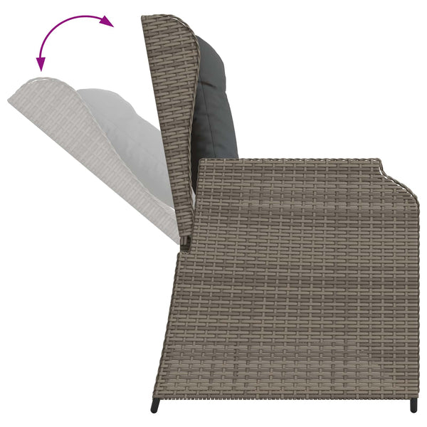 Graue Poly-Rattan Gartenbank