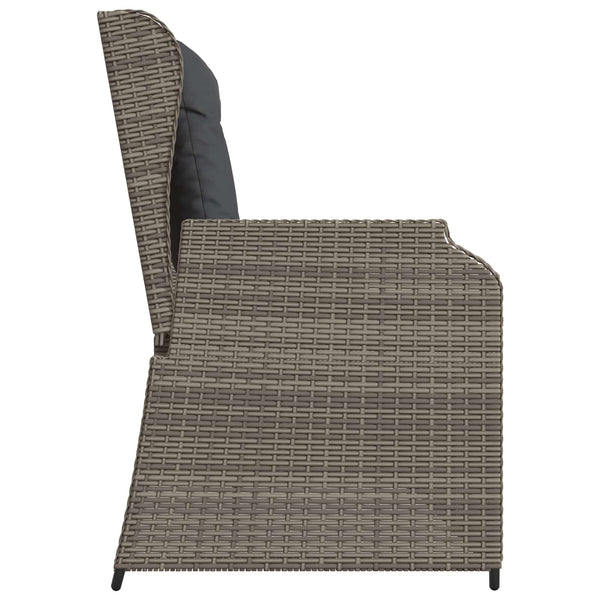 Graue Poly-Rattan Gartenbank