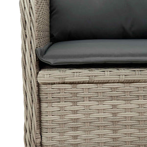 Hellgraue Poly-Rattan Gartenbank