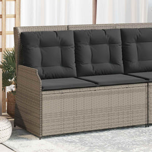 Hellgraue Poly-Rattan Gartenbank