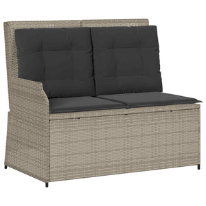 Hellgraue Poly-Rattan Gartenbank