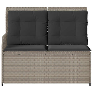 Hellgraue Poly-Rattan Gartenbank