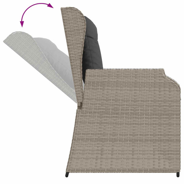 Hellgraue Poly-Rattan Gartenbank