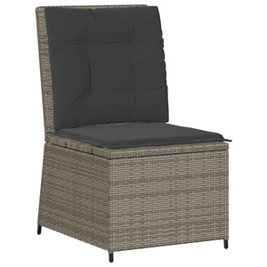 Gartensofa Grau Poly-Rattan mit Kissen
