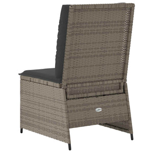 Gartensofa Grau Poly-Rattan mit Kissen