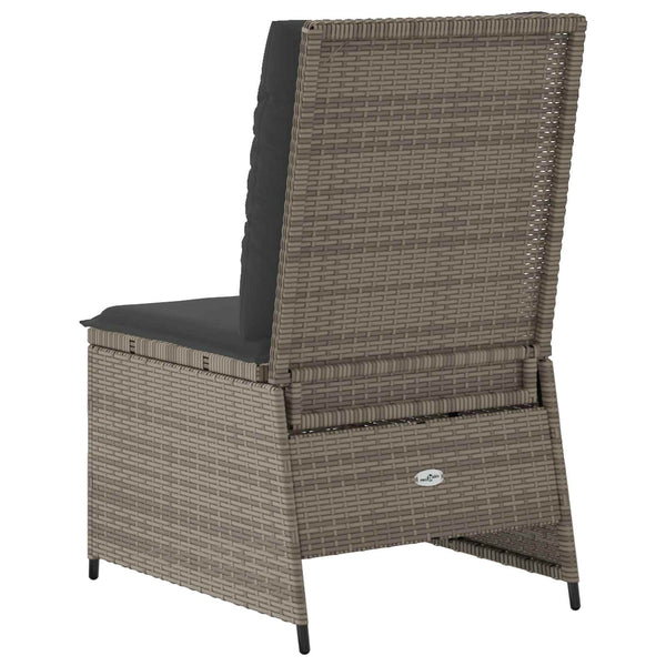 Gartensofa Grau Poly-Rattan mit Kissen