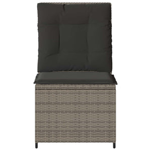 Gartensofa Grau Poly-Rattan mit Kissen