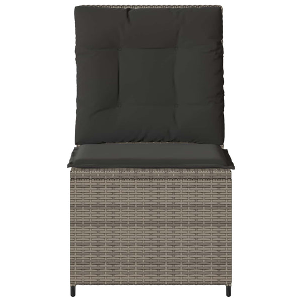 Gartensofa Grau Poly-Rattan mit Kissen