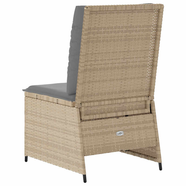 Gartensofa mit Kissen, Poly-Rattan Beige/Grau
