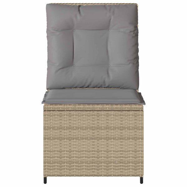 Gartensofa mit Kissen, Poly-Rattan Beige/Grau