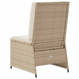 Gartensofa Poly-Rattan mit Kissen, Schwarz/Cremeweiß