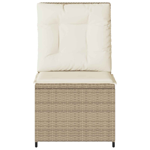 Gartensofa Poly-Rattan mit Kissen, Schwarz/Cremeweiß