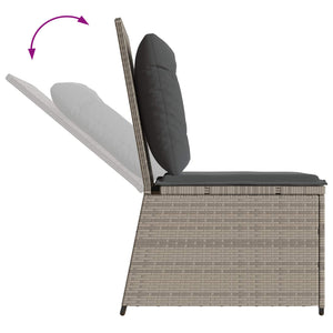 Gartensofa mit Kissen Hellgrau