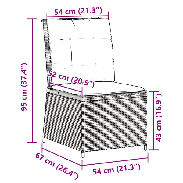Gartensofa mit Kissen Hellgrau
