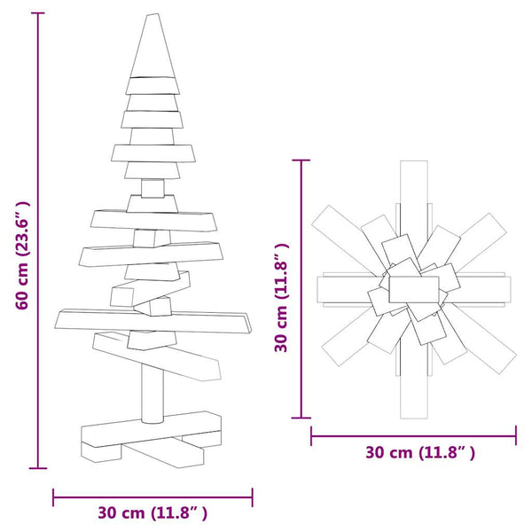 Holz Weihnachtsbaum Braun 60cm
