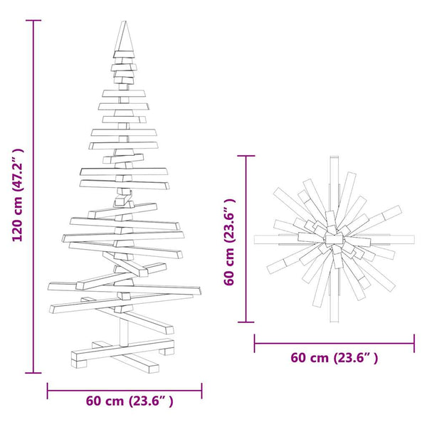 Holz Weihnachtsbaum Braun 120cm mit Ständer