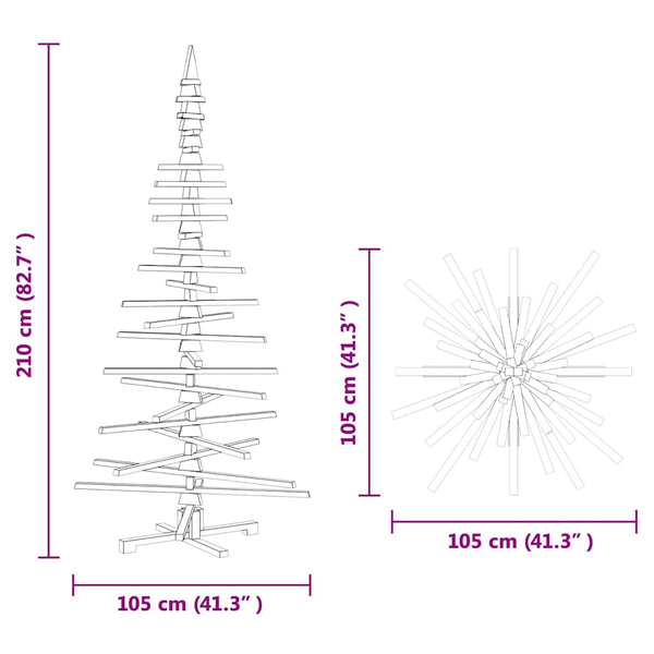 Holz Weihnachtsbaum mit Ständer 210cm