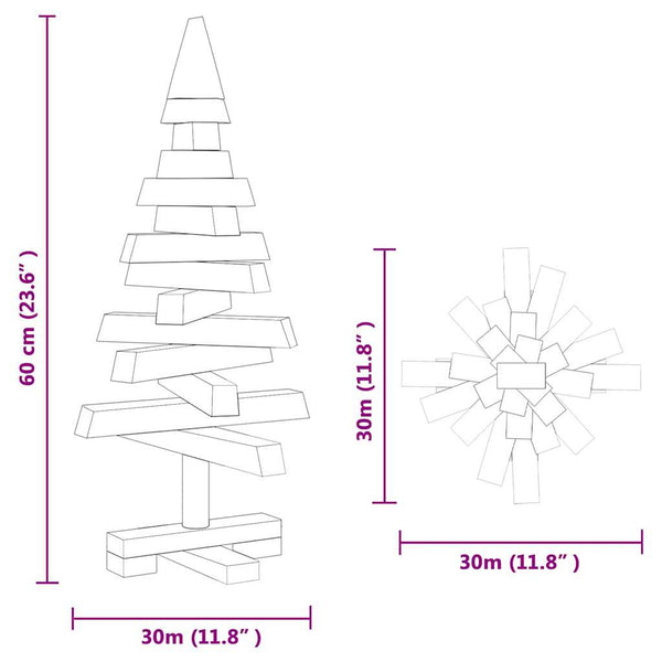 Weihnachtsbaum Kiefer Massivholz Natur 60cm