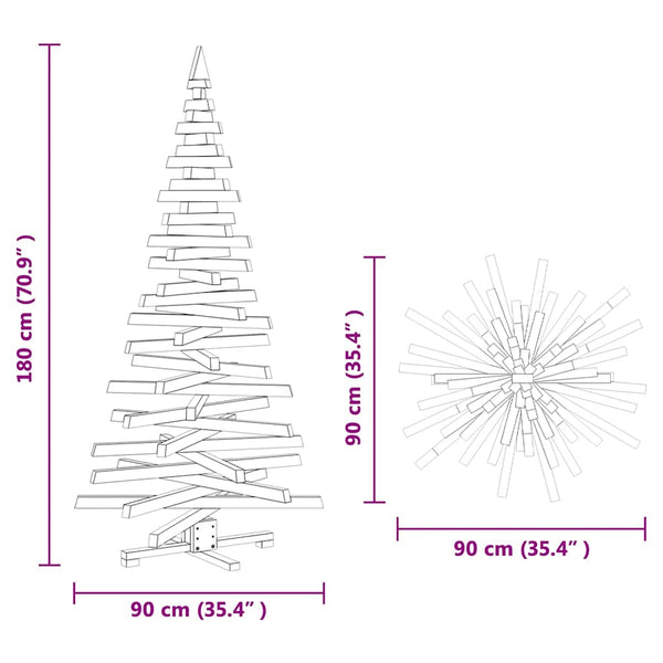 Weihnachtsbaum mit Ständer 180 cm Kiefer Massivholz