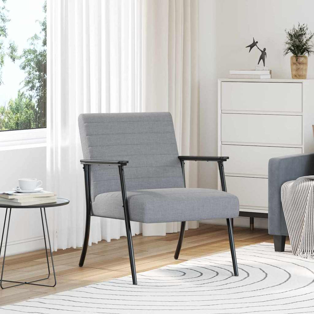 Sessel Hellgrau Stoff 59x75x78 cm