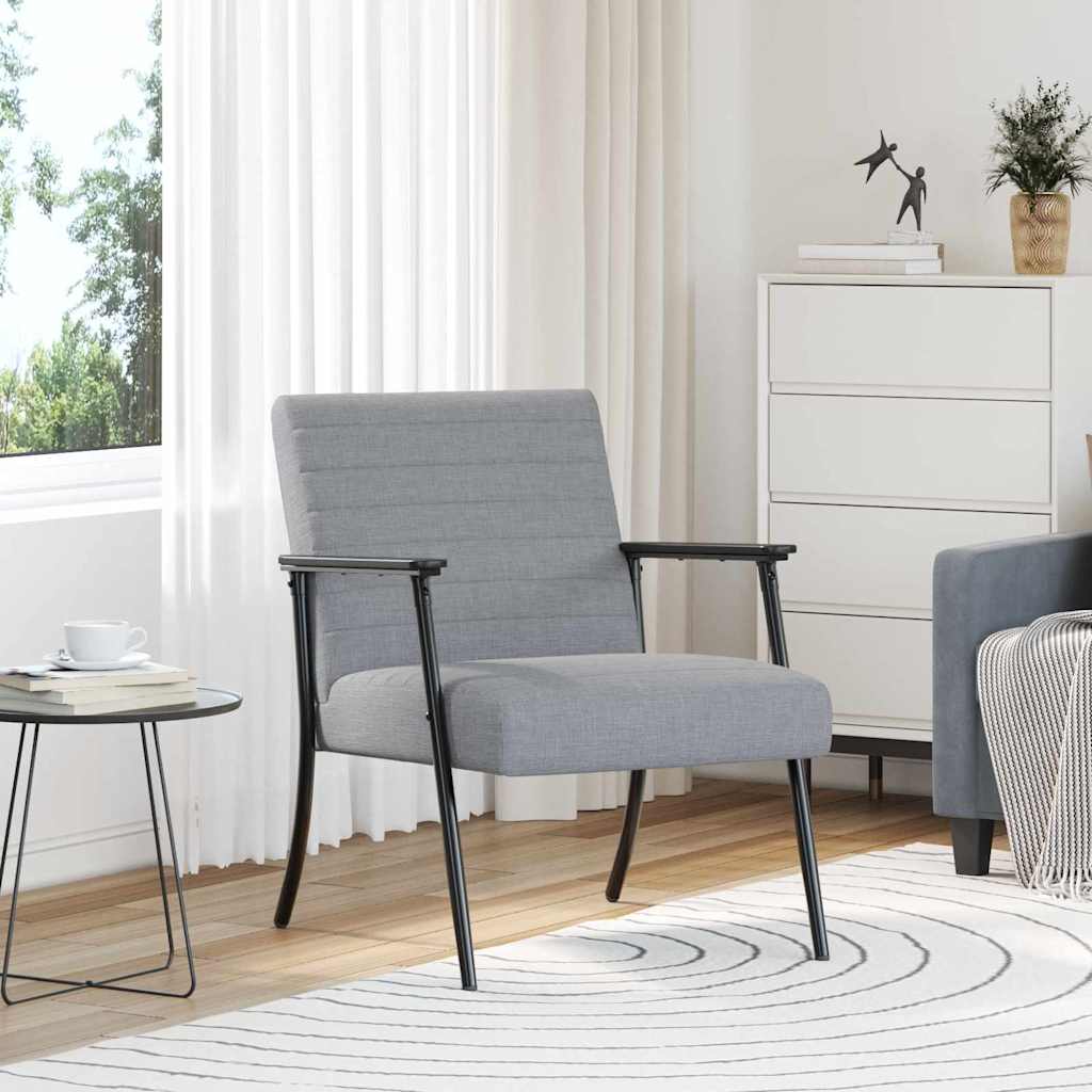 vidaXL Fauteuil Gris Clair 59 x 75 x 78 cm Tissu