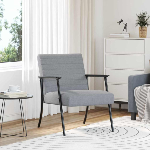 vidaXL Fauteuil Gris Clair 59 x 75 x 78 cm Tissu